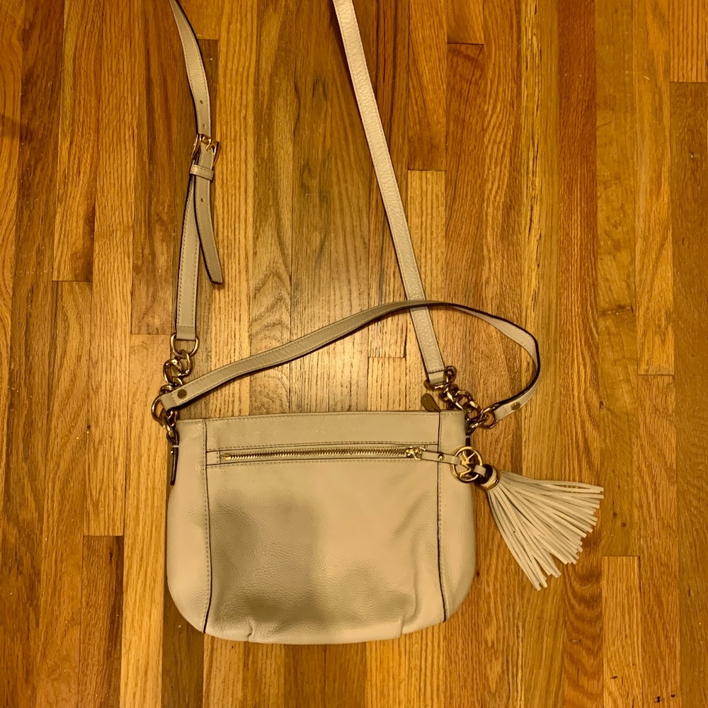 Michael Kors Cream Leather Shoulder Bag Purse